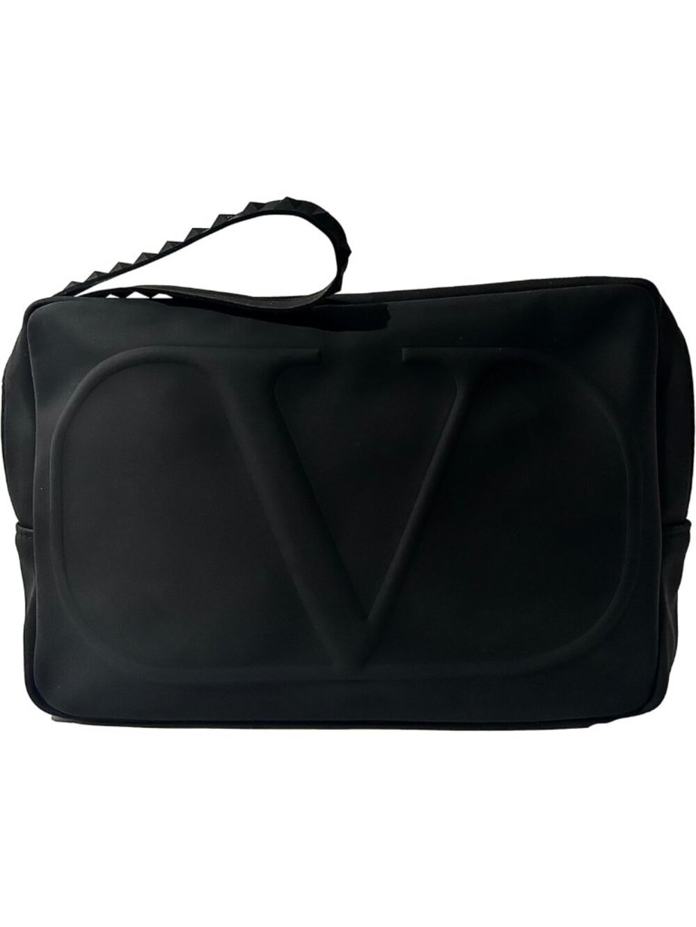 Stylish Black Large Zip Makeup Cosmetic Clutch Wristlet Pouch - 8.5" x 5" x 2